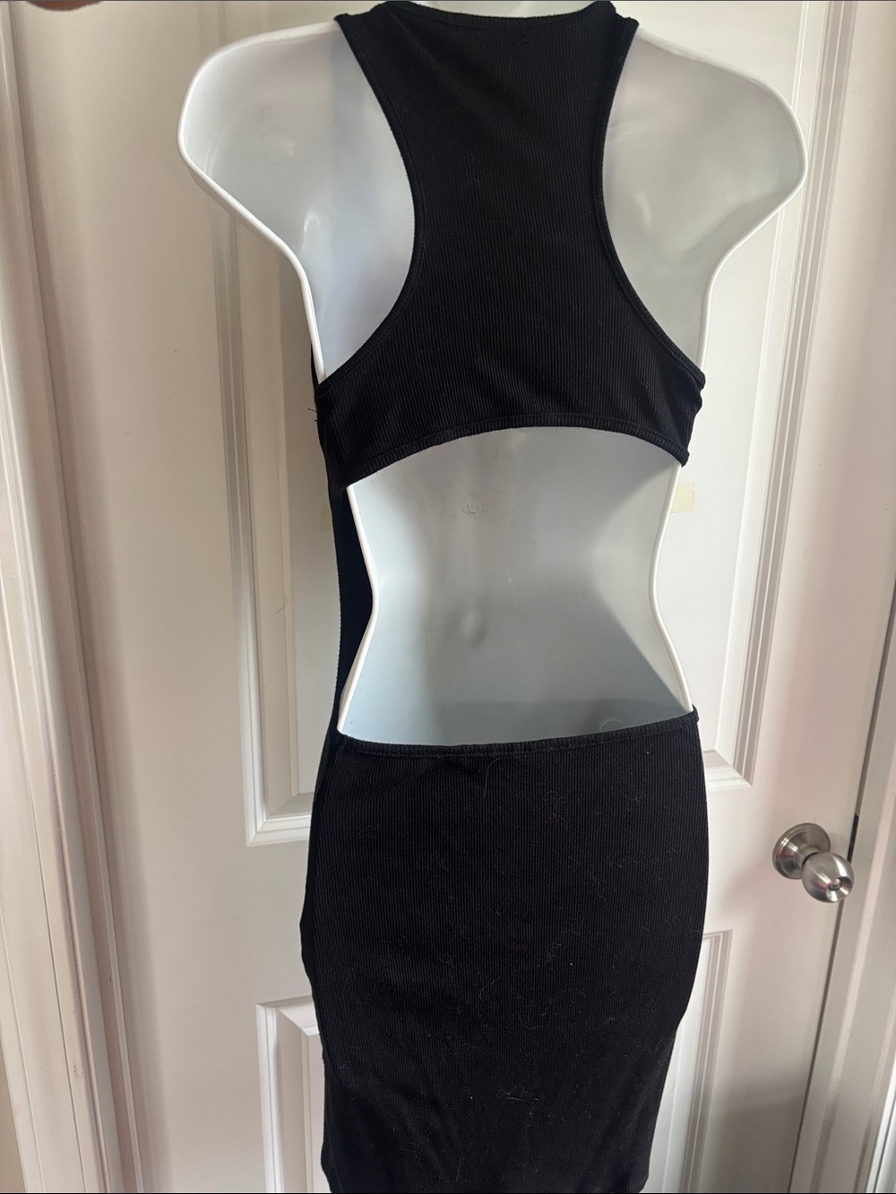 Sleek Black Ribbed Tank Dress